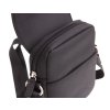 Pánska textilná crossbody taška Hexagona 299164 čierna s koženou chlopňou
