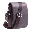 Pánska textilná crossbody taška Hexagona 299164 hnedá s koženou chlopňou