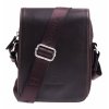 Pánska textilná crossbody taška Hexagona 299164 hnedá s koženou chlopňou