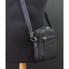 Extra malá pánská taštička přes rameno Hexagona 291329 černá nylonová s koženými doplňky