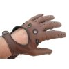 Pánské kožené řidičské rukavice 1448P tmavě koňakově hnědé s černými detaily (Velikost 8 1/2")