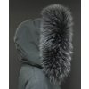 Kožešina na kapuci z finského mývalovce - 3054 GRAFIT - šedý s melírem