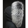 Kožešinový lem límec na kapuci z finského mývalovce 1021 BLACK & WHITE