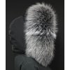 Kožešinový lem límec na kapuci z finského mývalovce 1025 BLACK & WHITE