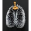 Kožešinový lem límec na kapuci z finského mývalovce 1026 BLACK & WHITE