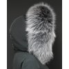 Kožešinový lem límec na kapuci z finského mývalovce 1027 BLACK & WHITE