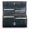 Dámská kožená peněženka Segali 910199125 tmavě zelená krokodýlí kůže