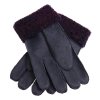 Kožešinové rukavice prstové PR63 tmavě fialové napalan vel. M/L