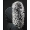 Kožešinový lem límec na kapuci z finského mývalovce 1030 BLACK & WHITE