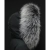 Kožešinový lem límec na kapuci z finského mývalovce 1032 BLACK & WHITE
