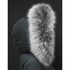 Kožešinový lem límec na kapuci z finského mývalovce 1033 BLACK & WHITE