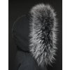 Kožešinový lem límec na kapuci z finského mývalovce 1034 BLACK & WHITE