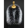 Kožušinový lem golier na kapucni z fínskeho mývala 1034 BLACK & WHITE