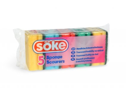 97083792 SOKE colour sponge scourer x5 left