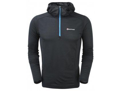 MONTANE ALLEZ MICRO HOODIE pánská mikina černá modrý zip