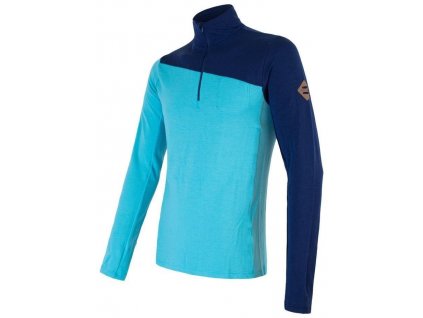 SENSOR MERINO EXTREME pánské triko dl.rukáv zip Deep Blue/Blue