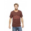 CHILLAZ RELAXED MOUNTAIN SKYLINE Pánské triko Dark Red Melange
