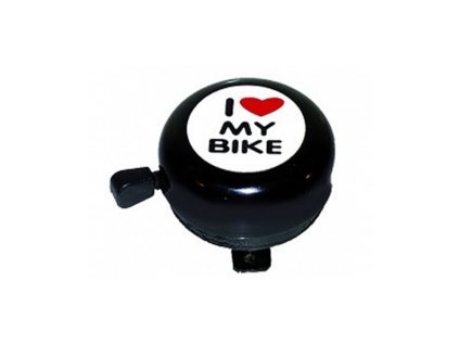 Zvonek ocel černý "I love my bike"