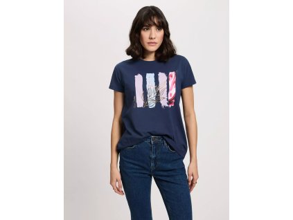 Dámské tričko CROSS JEANS Navy 56187-001