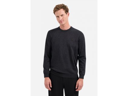Pánský svetr NO EXCESS N2180 (Barva Tmavě šedá, Velikost 4XL)