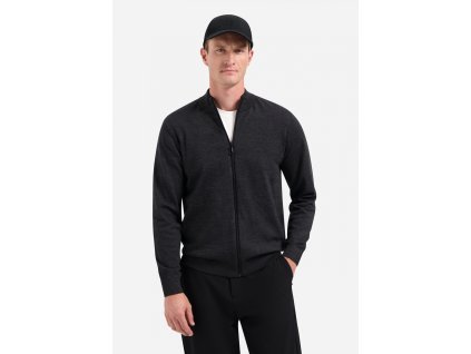Pánský svetr NO EXCESS N2154 (Barva Tmavě šedá, Velikost 4XL)