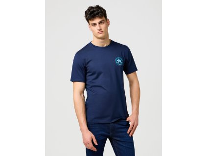 Pánské tričko WRANGLER Navy 112371471 (Velikost 4XL)