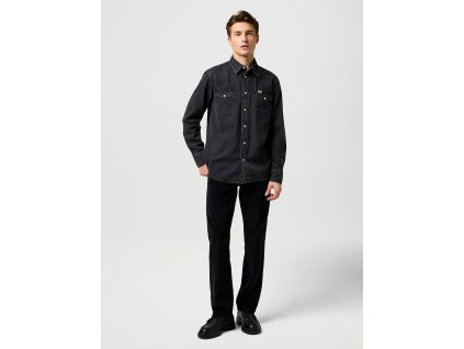 Pánské manšestráky Wrangler Greensboro Black 112370723 (Velikost W42 / L32)