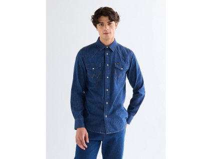 Pánská jeans košile Wrangler Caroline Creek 112378124 (Velikost S)
