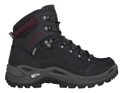 lowa renegade gtx mid ws black burgundy uk 5 0
