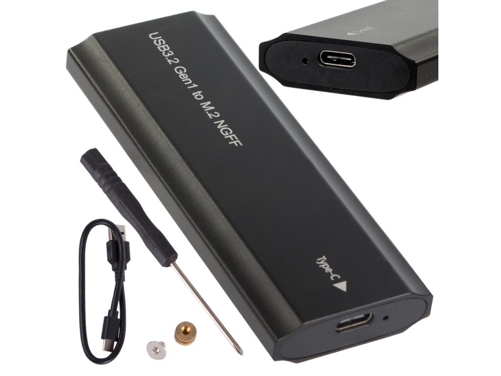 Verk 06312_CZ Adaptér na disk m.2 sata ngff usb 3.1 usb type-c 2230-2280mm AKCE
