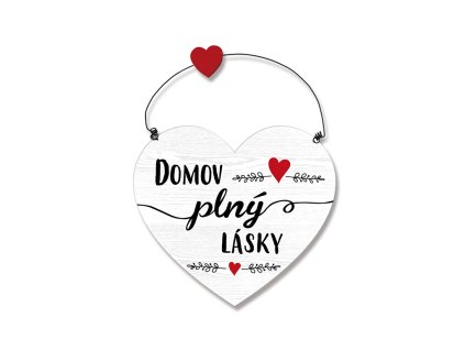 Nekupto Dřevěná cedule srdce Domov plný lásky Sladký domov