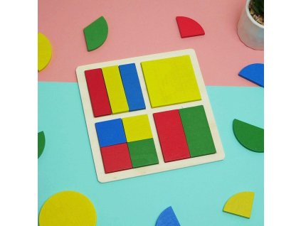 Dětské geometrické puzzle - čtverce - AKCE!