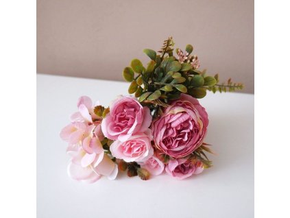 Dekorativní květinový puget - růžový - AKCE!