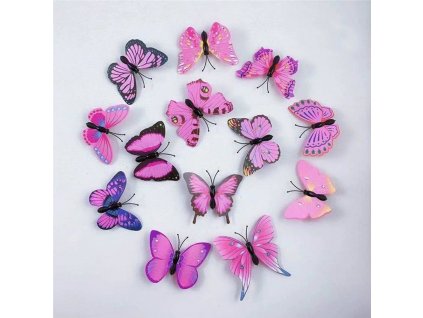 Sponky do vlasů motýlci 10 ks - růžové - AKCE!