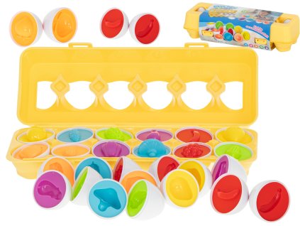 Puzzle klocki jajka 12 szt wytlaczanka Montessori owoce i warzywa 90790%281%29