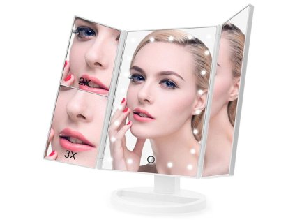 Verk 15473_B Kosmetické zrcátko 22 LED, USB bílé