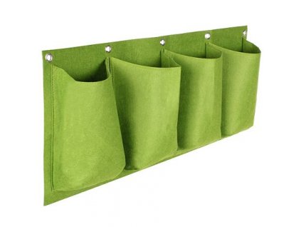 Horizontal Grow Bag 4 textilní květináče na zeď zelená balení 1 ks