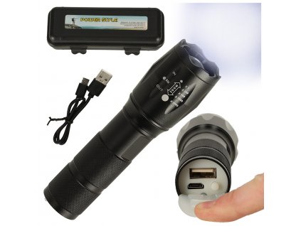 KIK KX4829 Taktická vojenská LED svítilna USB