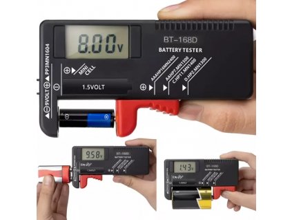 Bigstren 19898 Tester baterií digitální BT-168D, R3, R6, R20, R14, 9V