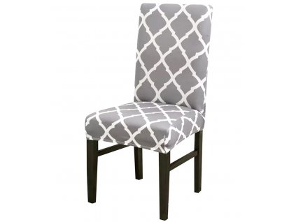 Daalo  Elastický potah na židli vzor šedá/bílá