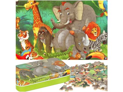 KIK KX5298_1 Dřevěné pohádkové puzzle slon 60el