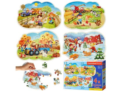 KIK KX4794 CASTORLAND Puzzle 4v1 Čtyři roční období - Čtyři roční období AKCE