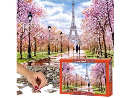 KIK KX4739 CASTORLAND Puzzle 1000 dílků Romantická procházka v Paříži 68x47cm AKCE