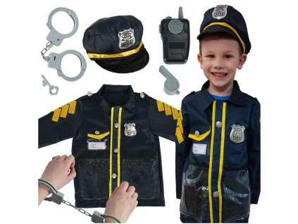 KIK KX4296 Karnevalový kostým policista s pouty 3-8 let AKCE