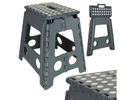 KIK KX4404_2 Protiskluzová skládací stolička 39 cm tmavě šedá AKCE