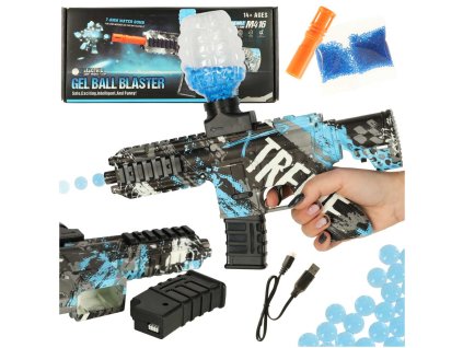 KIK KX4089 Vodní puška modrá gelová kuličková pistole USB napájená bateriemi 550ks. 7-8mm AKCE
