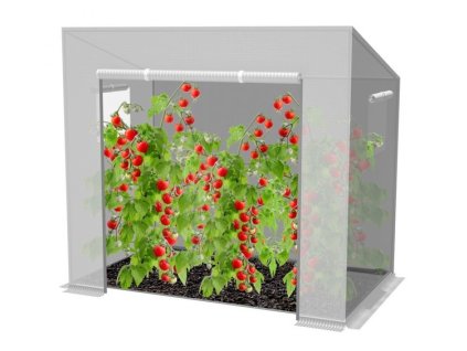 KIK KX3843 Zahradní skleník zeleninový tunel fólie na rajčata bílá 200 x 77 x 168/146 cm AKCE