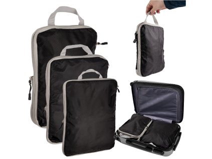 KIK KX4349 COMPRESSION ORGANISER pro balení kufrů Cestovní tašky sada 3 ks AKCE