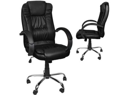 Malatec Kancelářská židle, ekokůže - černá AKCE