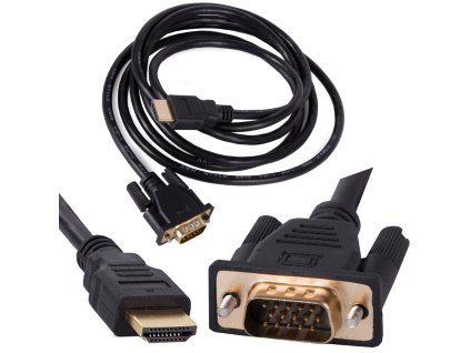 Verk 13145 Kabel vga - hdmi 2m zlaté full hd konektory d-sub kabel